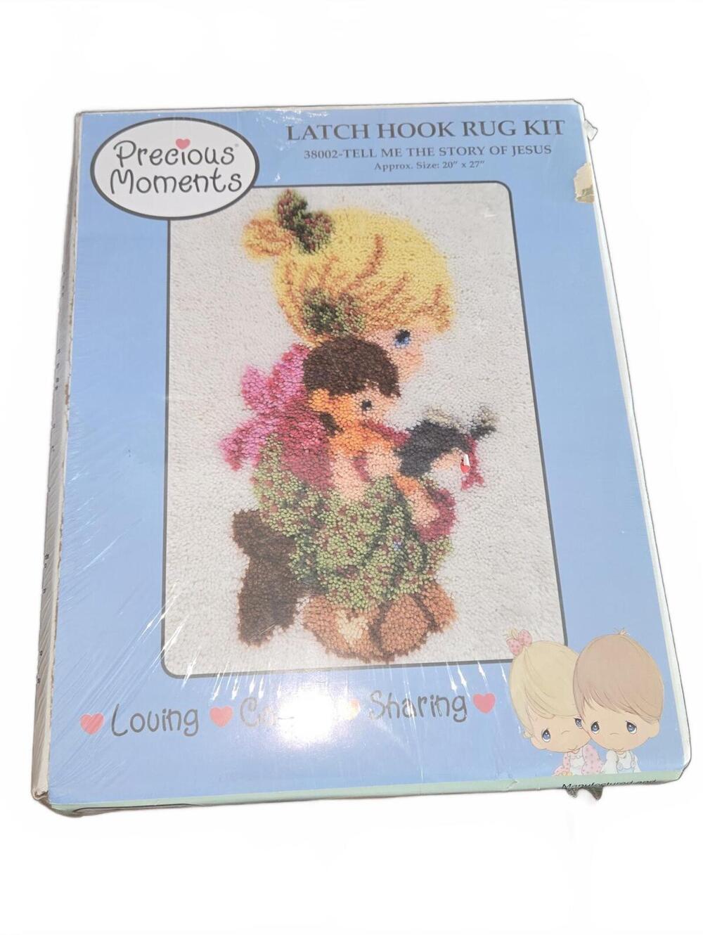 Precious Moments Latch Hook Rug Kit / Tell me the Story of Jesus / Sealed